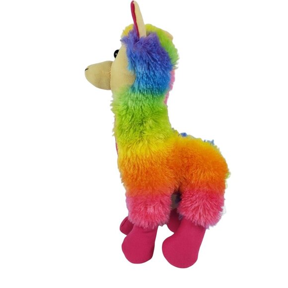Classic Toy Company Llama 13 inch Plush Alpaca Colorful Rainbow Stuffed Animal - Picture 4 of 7